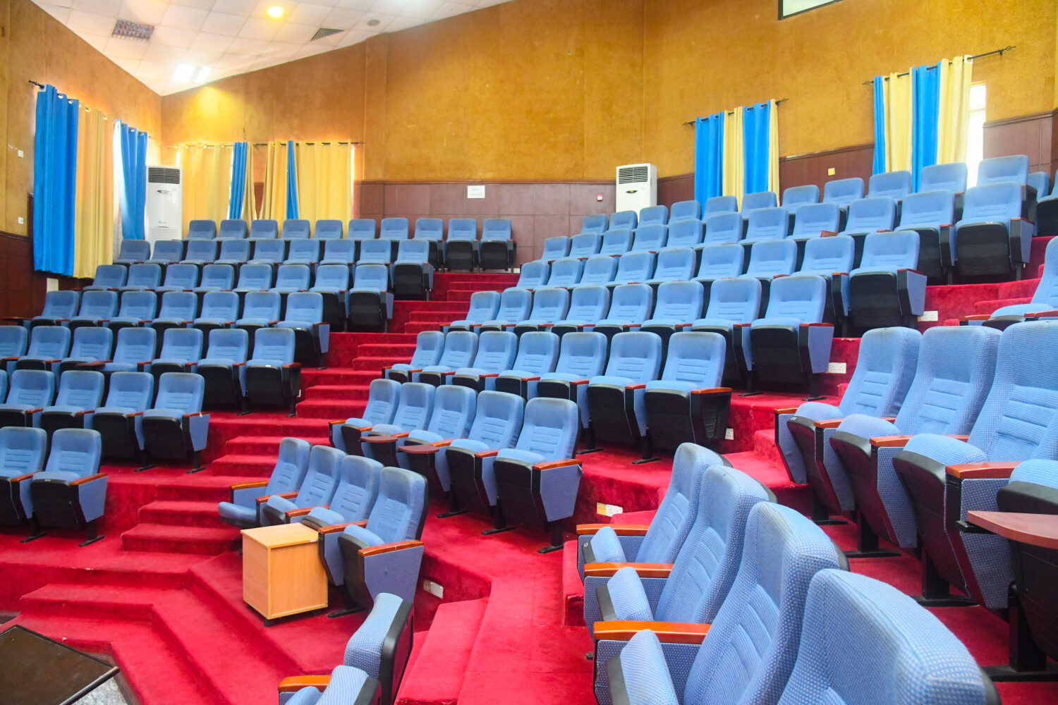 Main Auditorium - wide-angle view of seating and air conditioning